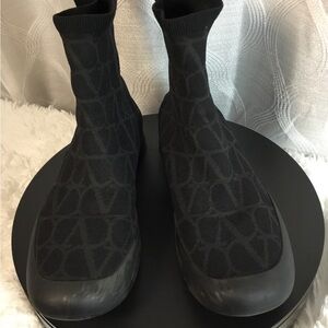 Valentino Garavani Black Knit Sock Sneakers Women